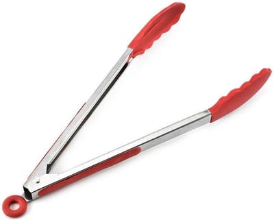 Finnacle - Keukentang - BBQ tang - Serveertang - Tang - Rood - Siliconen - Metaal - BBQ-Tang - 27 cm - Keukentool - Tang voor in de keuken
