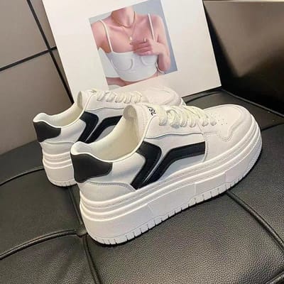 Herfst Nieuwe Muffin Bodem Ronde Kop Niche Campus Trend Ademend Lichtgewicht Board Schoenen Dames 40 zwart