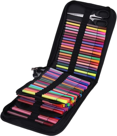Grote Pennenrol etui 72 of 120 vakken Canvas Potlodenopslag