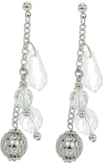 Behave - Oorhanger met kralenmix en kettingdetail - moderne avondstijl