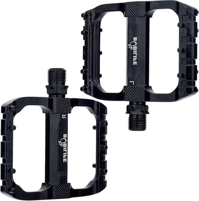 Lichte en duurzame mountainbike pedalen met 2 lagers - Aluminium platform pedalen voor BMX en MTB fietsen, 9/16" met gesloten lagers