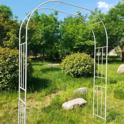 Tuinboog Metaal - Rozenboog Gazebo - Decoratie Planten - Weerbestendig IJzer - 180x240cm - Wit