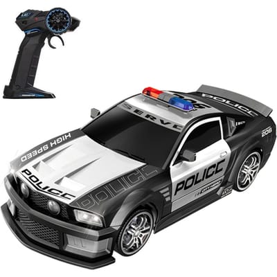 Voiture de dérive télécommandée, voiture de Police télécommandée de grande taille, voiture télécommandée 1/12 2.4GHz 1 battery noir
