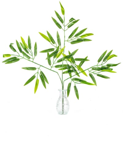 HOBI - Bamboe steel met 60 bladeren 58 cm voor tropische feestdecoratie