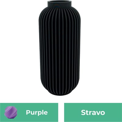 Stravo moderne vaas – Decoratieve vaas - Paars - 3d geprinte vaas – geschikt voor droogbloemen - 20CM