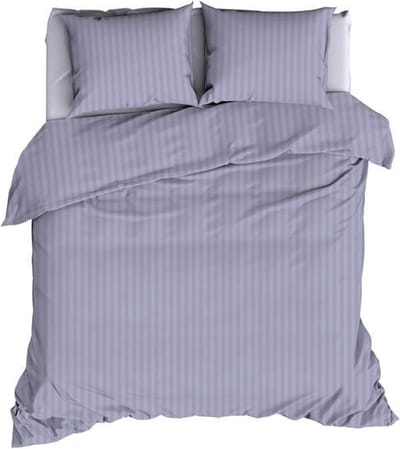Satin d'Or Satijnstreep Dekbedovertrek - Tweepersoons - 200x200/220 cm - Lilac