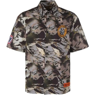 Heron Preston Bicolor Katoenen Patroon Shirt