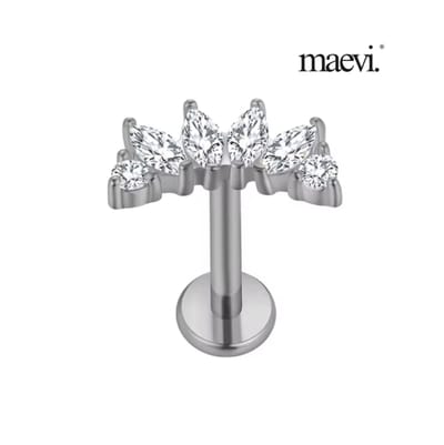 Maevi® Piercing voor Oor - Kleur: Zilver - Formaat: 12 x 6 MM - Titanium - Tragus / Kraakbeen / Helix / Conch - Oorpiercing - Piercing Sieraad - Hoge Kwaliteit - Labret Piercing - Luxe Sieraad - Oorbellen