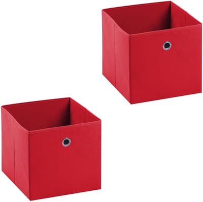 Stoffen doos ELA, set van 2 stuks, in rood