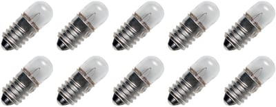 Signaallamp E10 2.2V 0.55W - 250 mAh - 10 stuks - T9 Gloeilamp Ø9mm - 23mm - 2500K - Dimbaar