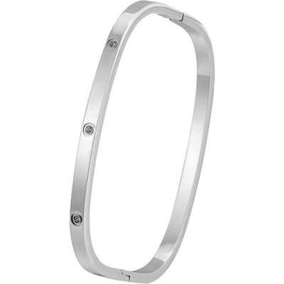 Nieuwe vierkante tien kristallen vrouw armbanden roestvrij staal liefde armbanden Zirconia gouden vrouw sieraden white