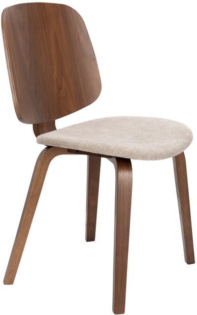 Housecraft Living Walden Eetkamerstoelen Walnootkleur bruin/Beige - Set van 2