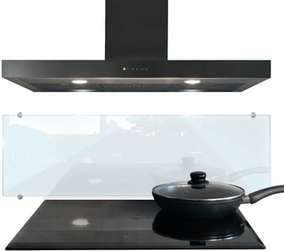 Tulup Achterwand Keuken - Transparante Keuken Achterwand Glas - 100 x 30 cm - Glas Achterwand Keuken - Kookplaat achterwand - Keuken Achterwand - Kookplaatachterwanden - Spatscherm Keuken
