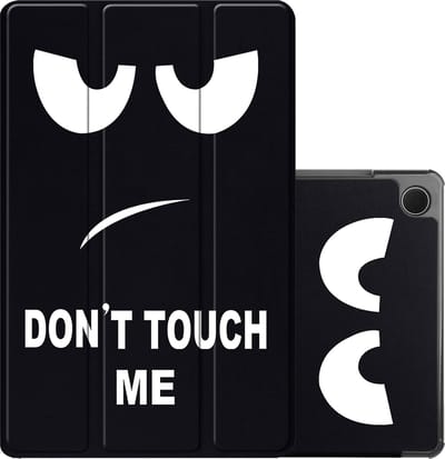 Hoes - Geschikt voor Samsung Galaxy Tab A9 - Dun & Stevig - Trifold Bookcase - Hard Cover - Hardcover Book Case - Tablet Hoesje - Don't Touch Me