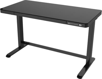 Euroseats Elektrisch verstelbaar bureau - thuiswerkplek - 120x60 cm - Glas zwart