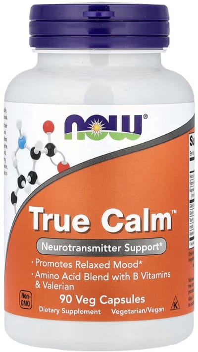 NOW Foods True Calm – 90 Vegetarische Capsules | GABA, Taurine & B-Vitamines Supplement / Dietary Supplement