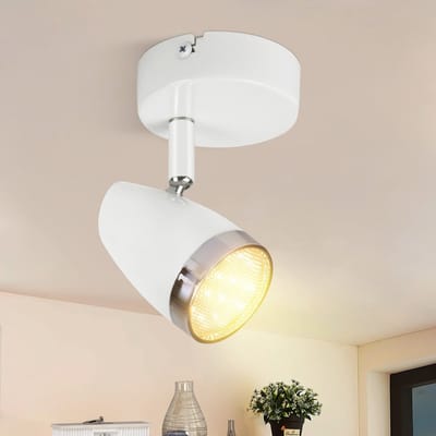 NETTLIFE Opbouwspot LED - 1-Lichts - wit - L 8cm - Vintage Plafondlamp - draaibar 350° Plafondspot - voor Keuken | Hal | Woonkamer - 4W