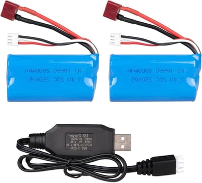 RC Batterijpakket - Oplaadbare Li-ion Batterij - RC Auto's Aandrijven - Hoge Capaciteit 2000mAh - 7.4V 2S - Zwart