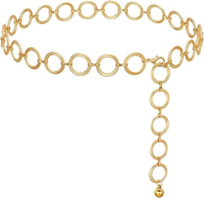 Daity Metalen riem in westernstijl — Opengewerkte tailleketting — Verstelbaar metalen tailleornament — Gypsy retrostijl — Past goed bij kleding in pastorale stijl — Jurkversiering