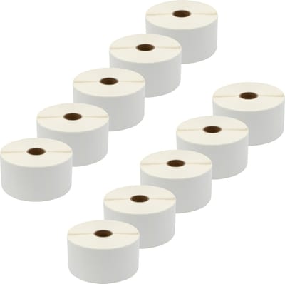 DULA Compatible labels 54x25mm - 2700 etiketten per rol - kern 25 mm - Wit - Permanent - Alternatief voor Dymo 11352 - 10 rollen