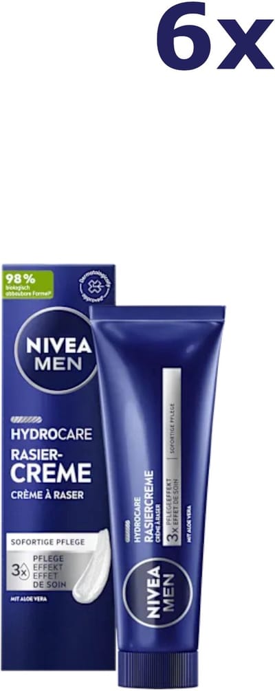 6x Nivea scheercrème tube 100ml