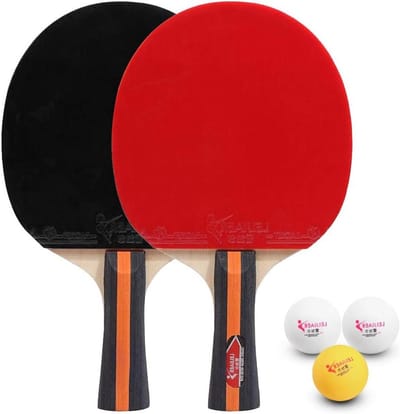 Tafeltennis Set - Pingpong Rackets - Recreatief Spelen - 7-laags Houten Handgrepen - 3 Ballen - Niet gespecificeerd