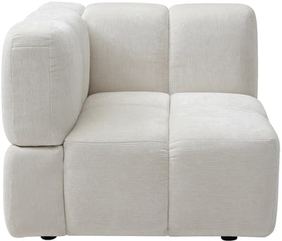 Vente-unique Hoekfauteuil in gestructureerde stof gebroken wit CARLIVI