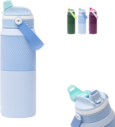 Kambukka Dupla Geïsoleerde Drinkfles 750 ml - 2-in-1 Waterfles - 100% Lekvrij - Sky Cloud