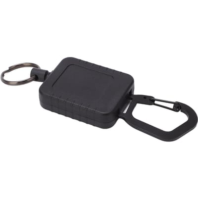 Porte-clés rétractable en plastique, porte-badge, alliage d'aluminium, antivol, anti-perte, porte-clés portable black