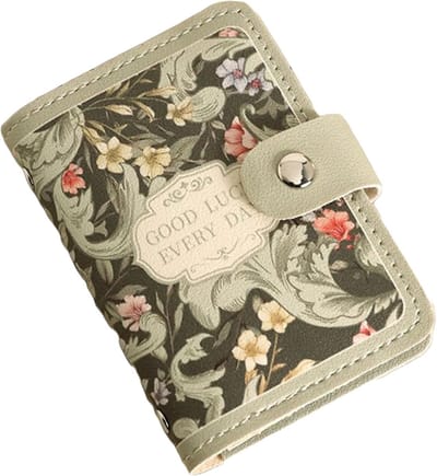 Kaarthouder - Visitekaartjeshouder - Bloemen olieverfschilderij Kaarthouder - PVC - 11×7,5×2cm - Groen