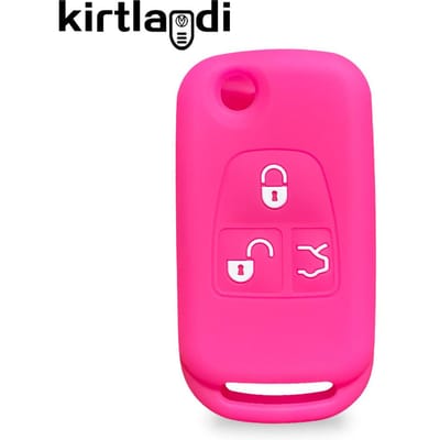 Siliconen Hoes Sleutelhoes Afstandsbedieningsschaal voor Mercedes Benz W163 W168 A170 W140 ML320 S280 SLK voor Dodge Sprinter Houder Sleutelhanger Dop pink