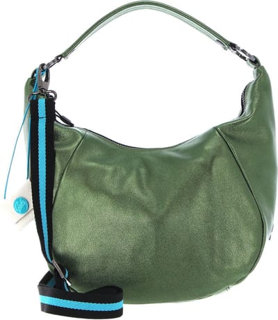 Gabs Leren Schoudertas Penelope TG Splendente Black Bag Oliva Groen