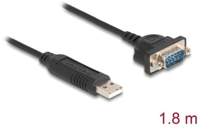 Delock USB RS-232 Adapter USB 2.0 to D-Sub 9 male with nuts compact serial connector housing 1.8 m