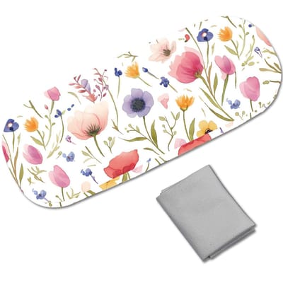 Dailygoody - Harde Brillenkoker - Draagbare Bril Beschermhoes - Lederen Etui met Reinigingsdoekje - Regenboog - Dunne Brillenkoker - Geschikt voor Vro