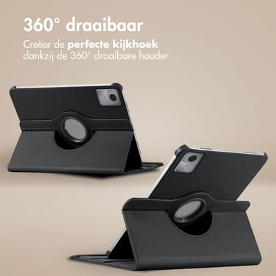 imoshion Tablet Hoes - Geschikt voor Lenovo Tab M11 - 360° Draaibare Bookcase - Zwart