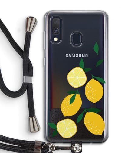 Case Company® - Hoesje met koord geschikt voor Samsung Galaxy A40 hoesje met Koord - You're my lemon - Telefoonhoesje met Zwart Koord - Bescherming aan alle Kanten en Over de Schermrand