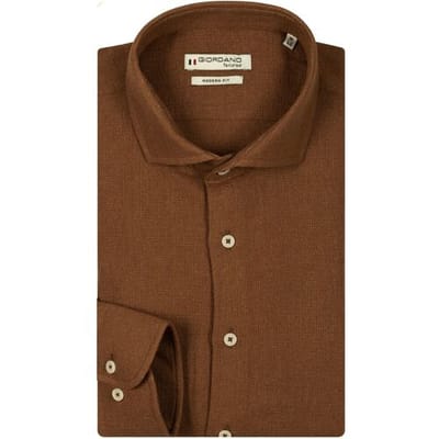 Giordano Overhemd Row Plain Structured Cotton Cutaway Collar Rood / male