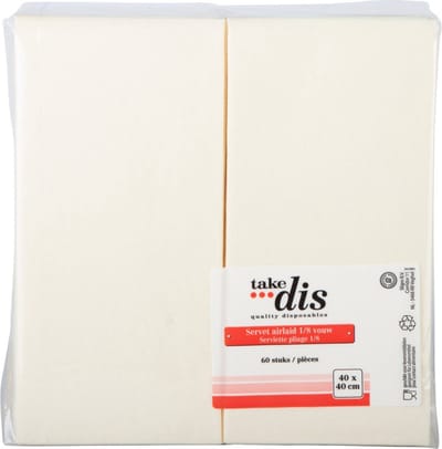 Servetten 1/8 V buttermilk 40 x 40 cm 60 servetten