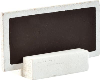 Santex naambordjes/plaatskaartjes met houder - Bruiloft - wit - 6x stuks - 6 x 3 cm - hout