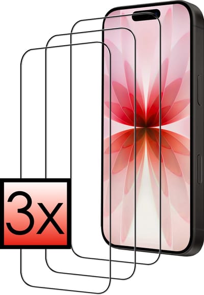 Screenprotector - 3 Stuks - Geschikt voor Apple iPhone 17 - Full Cover - Beschermglas - Gehard Glas - Tempered Glass - Screen Protector