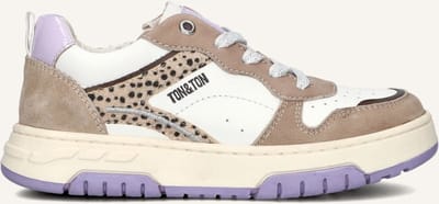 Ton & Ton Meisjes Sneakers Mikaela - Leren Lage sneakers - Beige - Maat 31