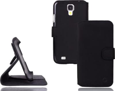 GUARD Lederen booktype hoes voor Samsung Galaxy S4 mat zwart