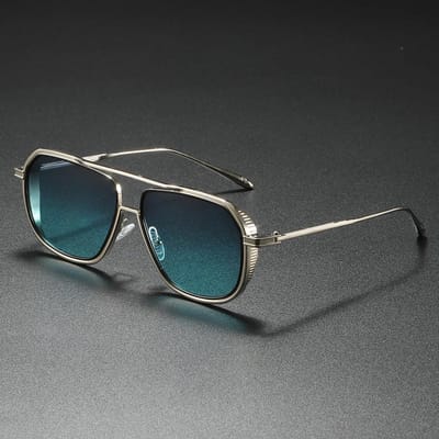 Vintage Dubbele Brug Vierkante Zonnebrillen Trendy Punk Dames Luxe Gegradueerde Zonnebrillen UV400 Stijlvolle Heren Brillen gray
