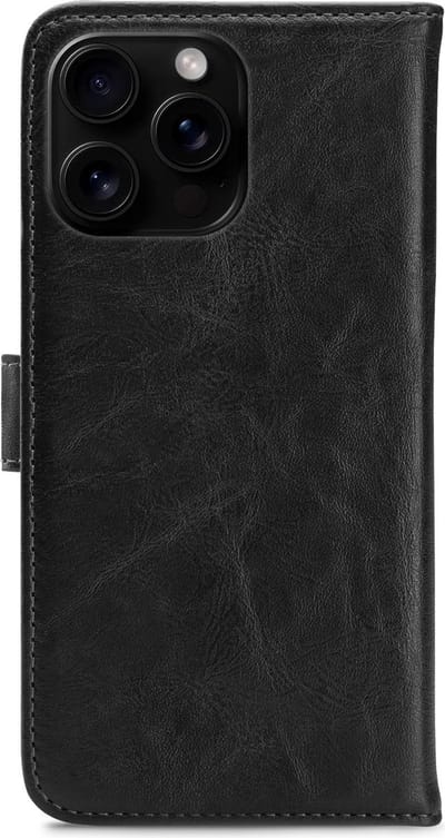 My Style Telefoonhoesje geschikt voor Apple iPhone 16 Pro Hoesje | My Style Flex Wallet Bookcase Portemonnee | Pasjeshouder voor 3 Pasjes | Telefoonhoesje voor Pinpas / OV Kaart / Rijbewijs - Zwart