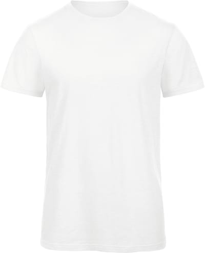 Organic Inspire Slub /men T-shirt B&C Collectie Chic Wit Maat S