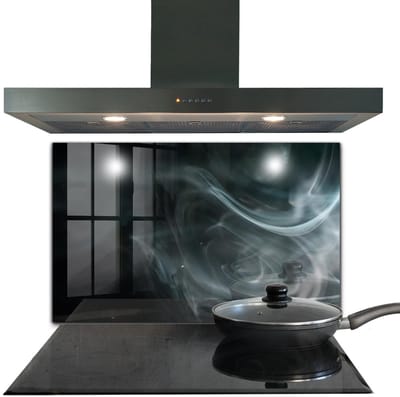 Tulup Achterwand Keuken - Rookbeweging Energie Keuken Achterwand Glas Met Print - 100 x 70 cm - Zwart Glas Achterwand Keuken - Texturen en Patronen Glazen Keuken Achterwand - Kookplaatachterwanden - Kookplaat achterwand