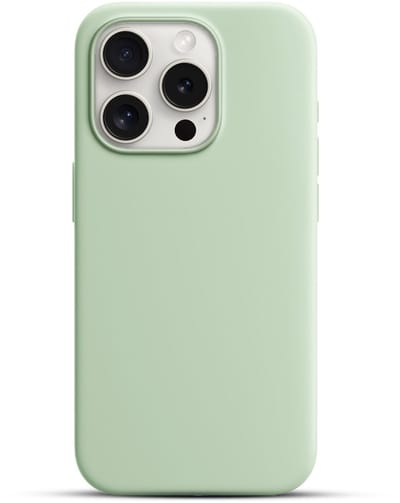 Solidenz Groen Siliconen Case geschikt voor iPhone 15 Pro Max hoesje compatibel met MagSafe - Mint
