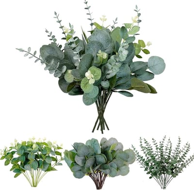 Set van 30 Kunstmatige Eucalyptus Planten voor Decoratie, Droogbloemen, Bruiloft en Thuis Tafelversiering