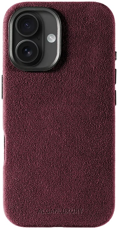 Alcanluxury Alcantara telefoonhoesje geschikt voor Apple iPhone 16 - Wine Red
