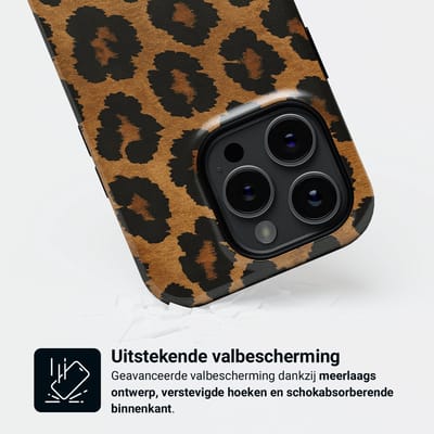 DripCase Luipaard Hoesje geschikt voor iPhone 15 Pro | Backcover met Mag | Hoesje met Dierenprint geschikt voor iPhone 15 Pro Leopard Dark